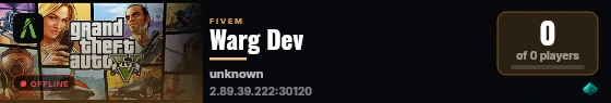 Warg Dev live status badge