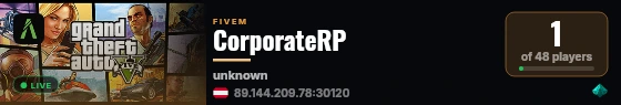 CorporateRP live status badge