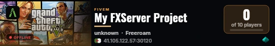 My FXServer Project live status badge