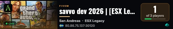 savvo dev 2026 | [ESX Legacy] live status badge