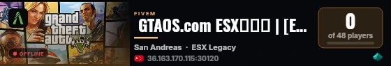  GTAOS.com ESX服务端 | [ESX Legacy] live status badge