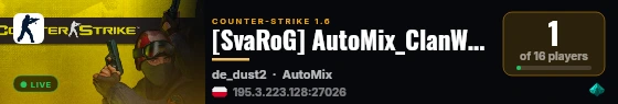 [SvaRoG] AutoMix_ClanWAR UA 5x5 +Skill live status badge