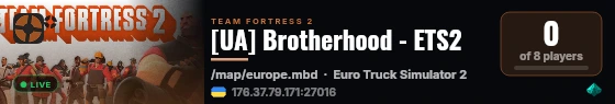 [UA] Brotherhood - ETS2 live status badge