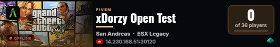 xDorzy Open Test live status badge