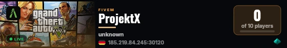 ProjektX live status badge