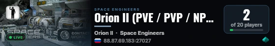 Orion II (PVE / PVP / NPC / se-prometheus.ru) live status badge