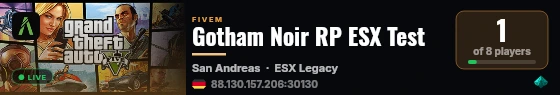 Gotham Noir RP ESX Test live status badge