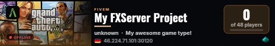 My FXServer Project live status badge