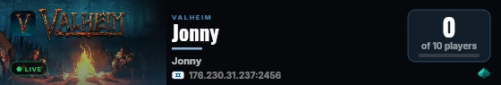 Jonny live status badge