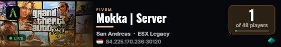 Mokka | Server live status badge