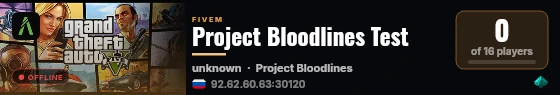Project Bloodlines Test live status badge