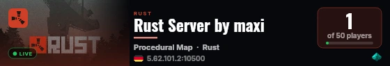 Rust Server by maxi live status badge