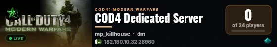 COD4 Dedicated Server live status badge