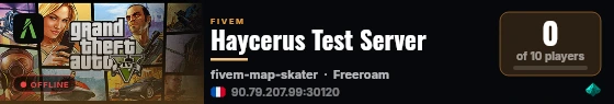 Haycerus Test Server live status badge