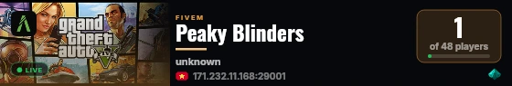 Peaky Blinders live status badge