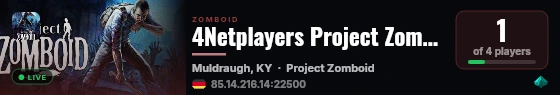 4Netplayers Project Zomboid Server live status badge