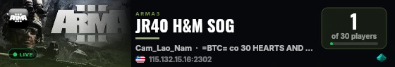 JR40 H&M SOG live status badge