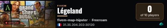 Légeland live status badge