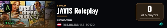 JAVIS Roleplay live status badge
