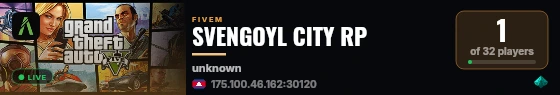SVENGOYL CITY RP live status badge