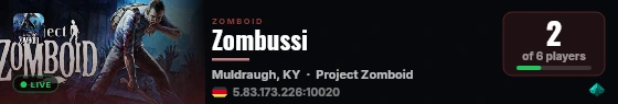 Zombussi live status badge