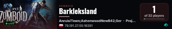 Barkleksland live status badge