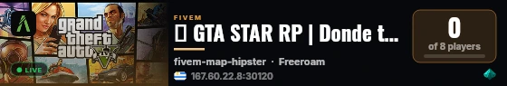 🌟 GTA STAR RP | Donde tu historia cobra vida live status badge