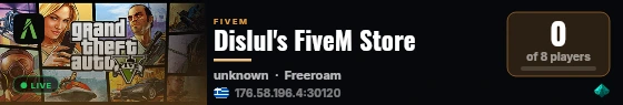 Dislul's FiveM Store live status badge
