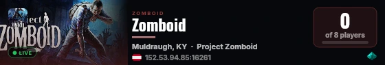 Zomboid live status badge