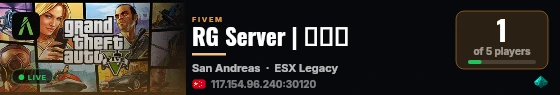 RG Server | 测试端 live status badge