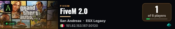 FiveM 2.0 live status badge