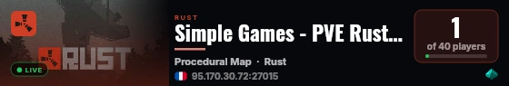 Simple Games - PVE Rust serveur live status badge