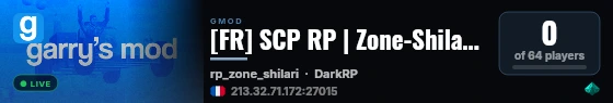 [FR] SCP RP | Zone-Shilari | Semi-Serious | Alpha | RECRUTE live status badge