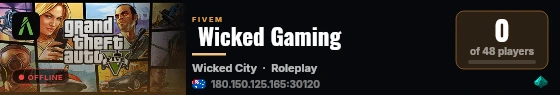  Wicked Gaming live status badge