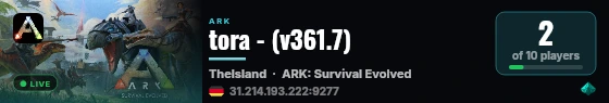 tora - (v361.7) live status badge