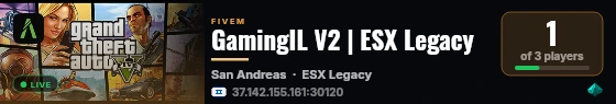 GamingIL V2 | ESX Legacy live status badge