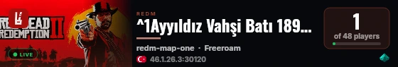 ^1Ayyıldız Vahşi Batı 1899 Hard RolePlay live status badge