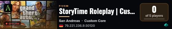 StoryTime Roleplay | Custom Core live status badge