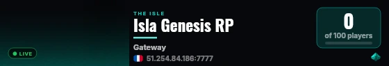 Isla Genesis RP live status badge