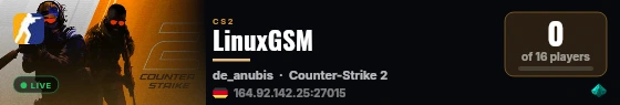 LinuxGSM live status badge