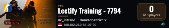 Leetify Training - 7794 live status badge