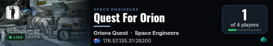 Quest For Orion live status badge