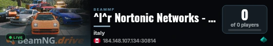 ^l^r Nortonic Networks - Modded - Canada - FastDL - 10 vehicle limit live status badge