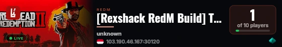 [Rexshack RedM Build] TEST SERVER live status badge