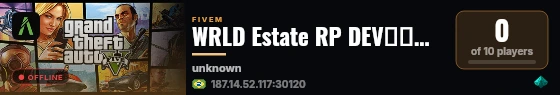 WRLD Estate RP DEV😈▬▬🡺JOIN NOW🡺 live status badge