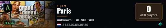 Paris live status badge