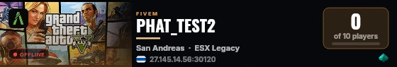 PHAT_TEST2 live status badge