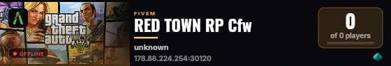 RED TOWN RP Cfw live status badge