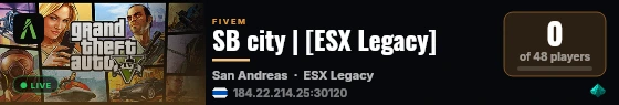SB city | [ESX Legacy] live status badge