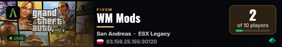 WM Mods live status badge